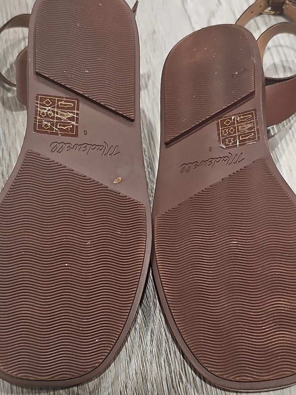 Madewell Brown Leather Strappy Ankle Flat Sandals - Picture 4 of 9